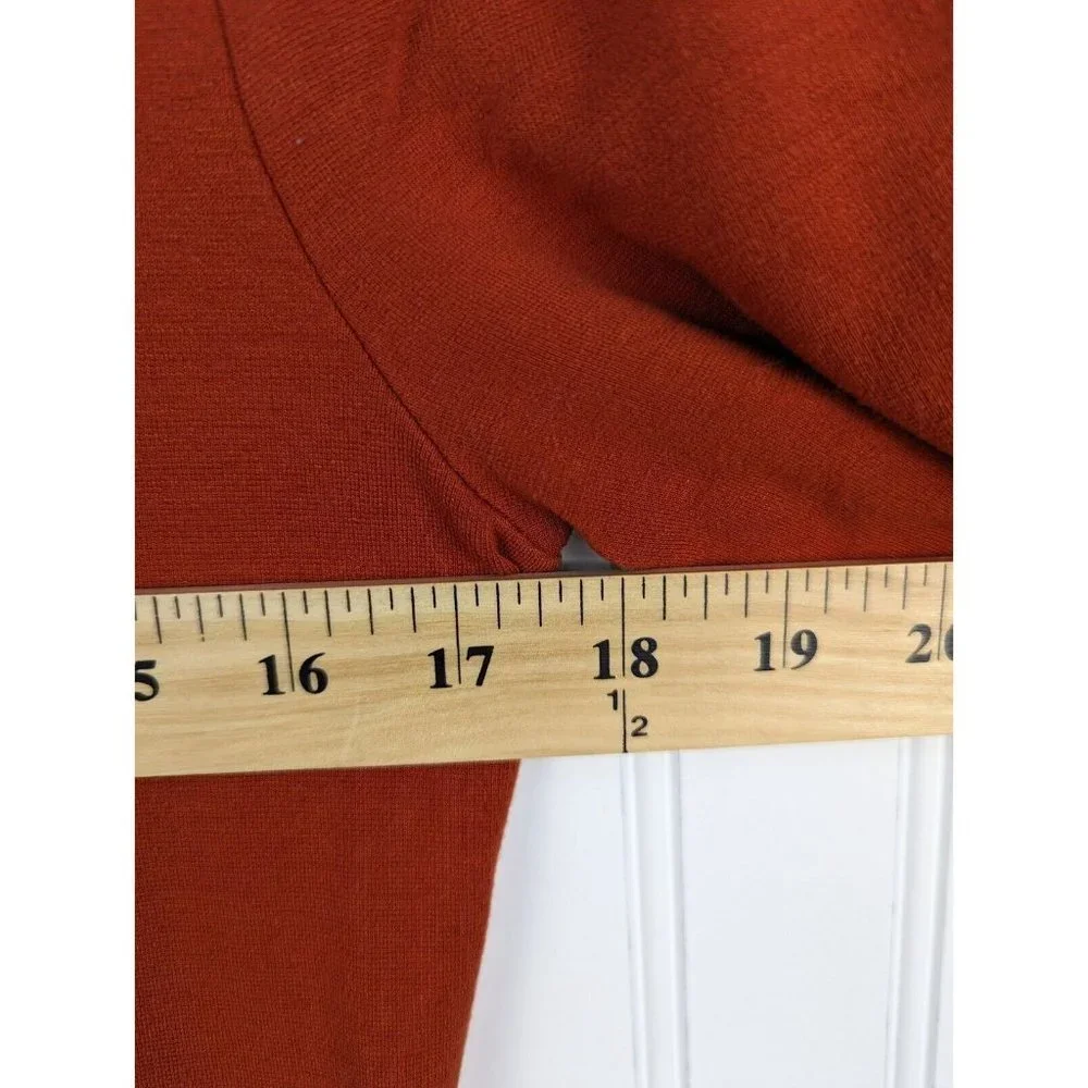 Banana Republic Women's Dress Burnt Orange Rouched‎ Sleeve Pullover Size M